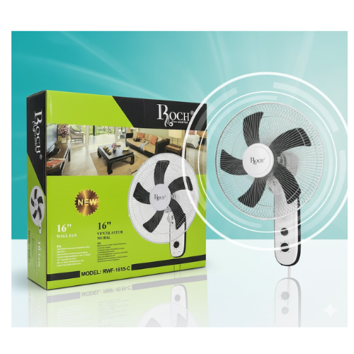 Roch 16″ Wall Fan RM/683 – Efficient Cooling with Durable Copper Motor