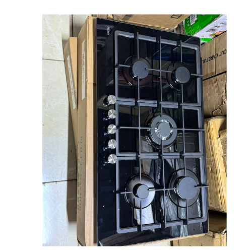 Haier 5-Burner Built-In Cooker HOB-790B – Premium 90cm Black Glass Gas Hob